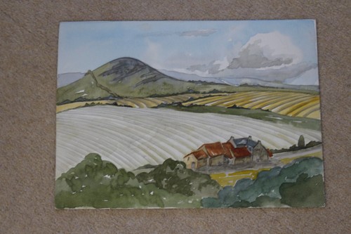 Original water colour - water, ploughed