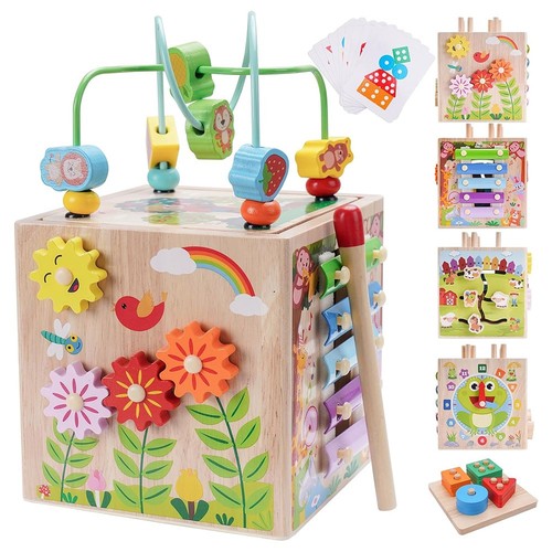 Wooden activity cube - activity,