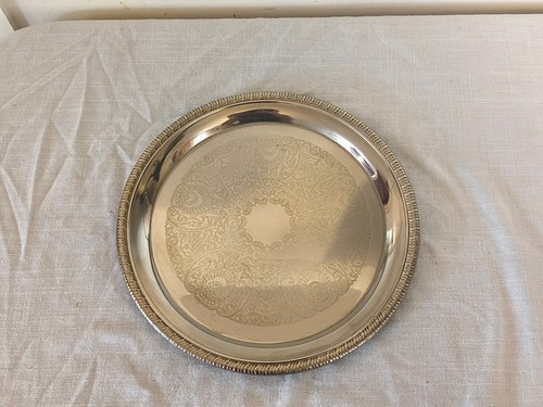 Vintage serving tray silver - vintage,