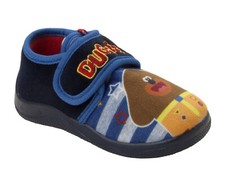 BOYS BLUE HEY DUGGEE CHARACTER TOUCH FASTENING SLIPPERS CHILDS UK SIZE 5-10