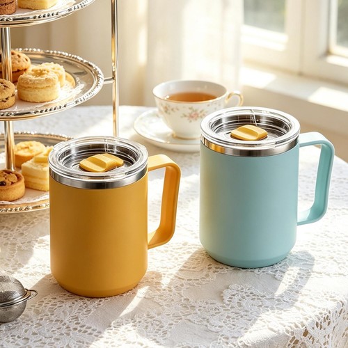 Stainless steel mug leakproof - steel,