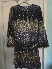Lipsy Black Gold Silver Sequin