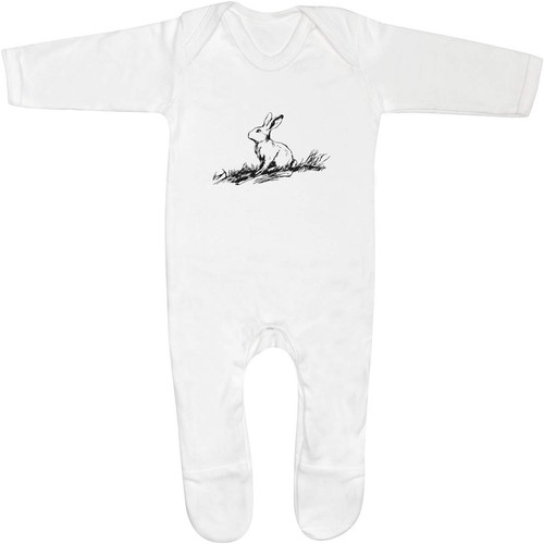 Rabbit sitting baby romper - 'rabbit,