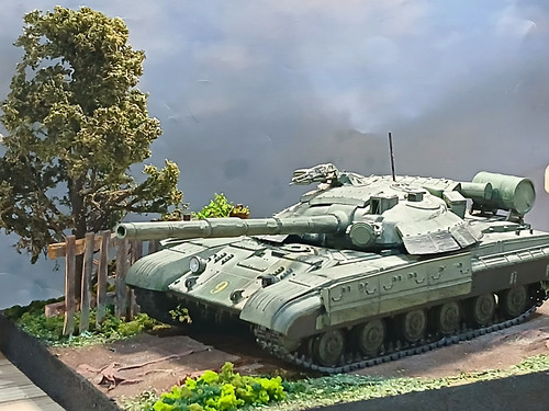 Russian tank on - on, diorama