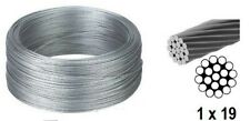1mm 1.5mm 2mm 3mm Galvanised Steel Metal Wire Rope Cable Rigging Zinc 1x19
