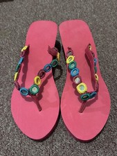 VTG New Avon Mirror Flip-Flop Foam Platform Sandals Thongs Pink Medium 7-8