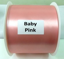 QUALITY SATIN SASH RIBBON 4in 100mm WIDE CHOICE OF 18 BEAUTIFUL COLOURS - NEW 