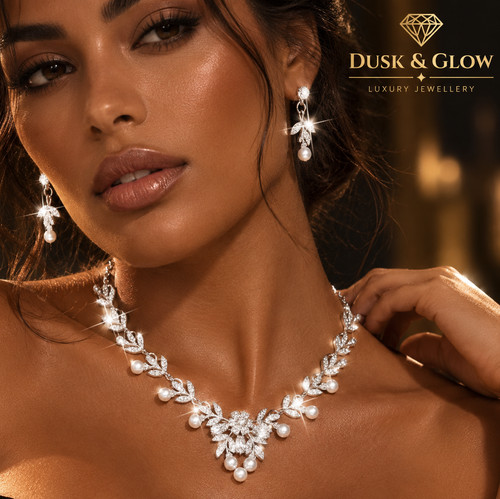 Women pearl jewellery set - pearl,