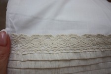 NB1000 Double Duvet Set White With Oatmeal Pintucks & Lace