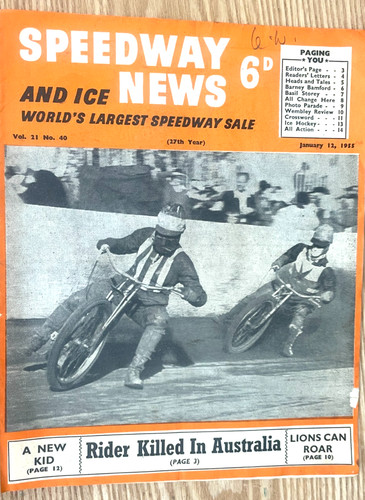 Speedway news 5th - 5th, 1955