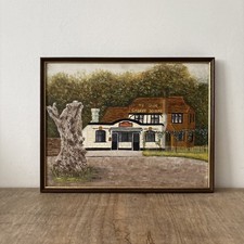 Vintage Oil on Board Ye Olde Greene Manne  Benskins Rickmansworth Signed