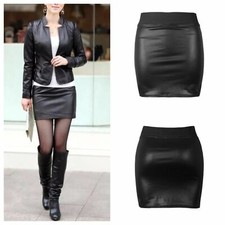 New womens black PVC wet