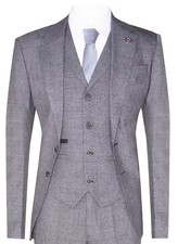 Mens Grey 3 Piece Suit Prince