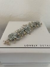 RARE Designer Rosa Clara Wedding Dress Belt In Azure Real Dried Flowers. Boho