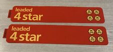 Pair Of Old School 4* 4 Star Petrol Pump Panel Stickers 29cm X 6cm