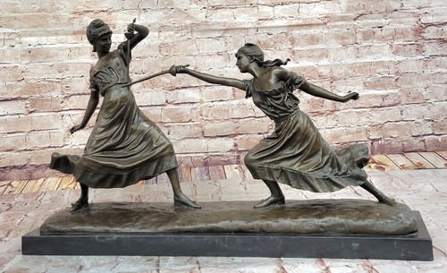 Drouot bronze statue - statue,, "femmes