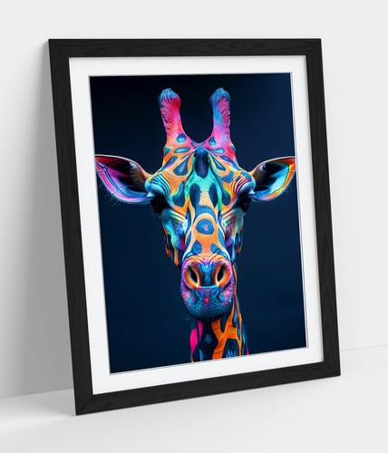Multi colour giraffee abstract - giraffee,