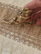 Antique Edwardian Novelty Table Vesta, Heavy Weight 232g Brass Boot MatchStriker