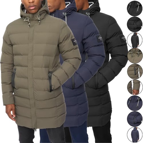 Mens crosshatch longline parka - longline,