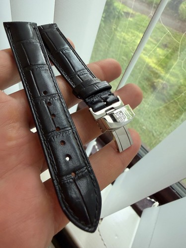 20mm tag heuer - black, leather