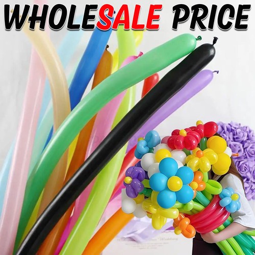 100 long plain balloons - 100,