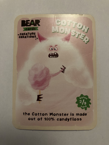 Cotton monster bear cards - cotton,