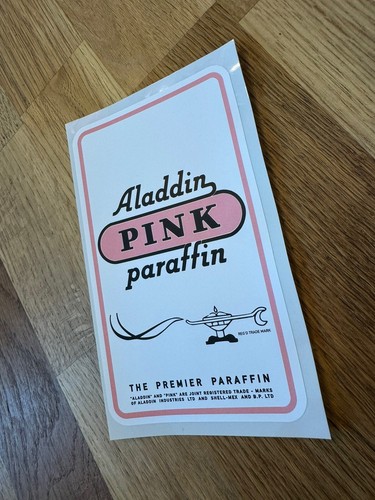 Aladdin pink paraffin sticker - paraffin,