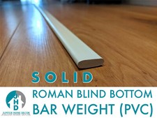 SOLID ROMAN BLIND WEIGHTED BOTTOM BAR ROD WHITE - FREE P&P