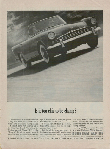 1962 sunbeam alpine riverside - sunbeam,