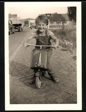 Photograph Little Child On His Hausser Rolletta Scooter 