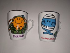 Coffee Mugs Set 2008 Roger Hargreaves Mr. Men Little Miss Mr Bump Mr Tickle