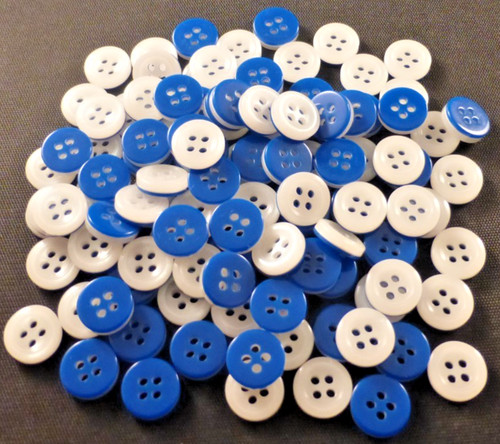 Blue white glossy buttons - blue,