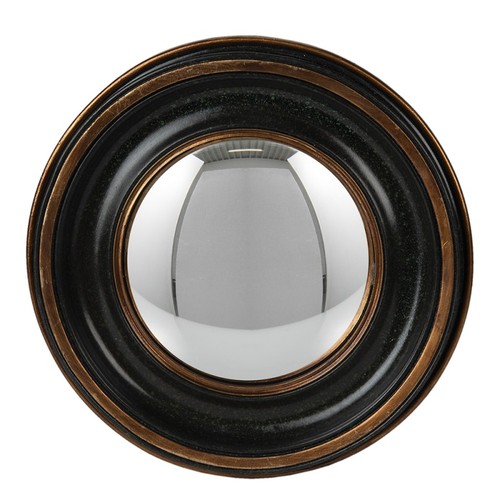 Convex wall mirror metal black - wall,