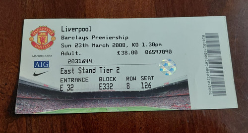 Ticket stub manchester united - stub-,