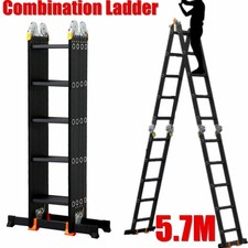 Aluminium folding ladder - 5.7m,