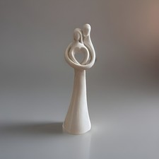 Collectible Circle of Love Sculpture by Kim Lawrence Roman  1997  White Ceramic