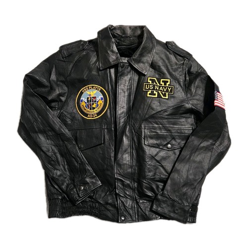 Navy men s leather flight - navy,