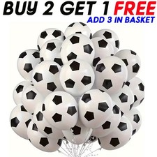 50 Football Balloons 12" Soccer Printed Match Party Latex Birthday League UK2