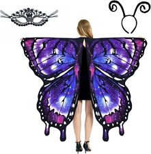 Butterfly Wings Adult Costume Fairy Wing Cape With Mask & Headband  RRP £21.91