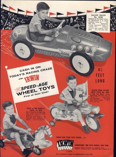 1960 paper irwin toy pedal - 1960,