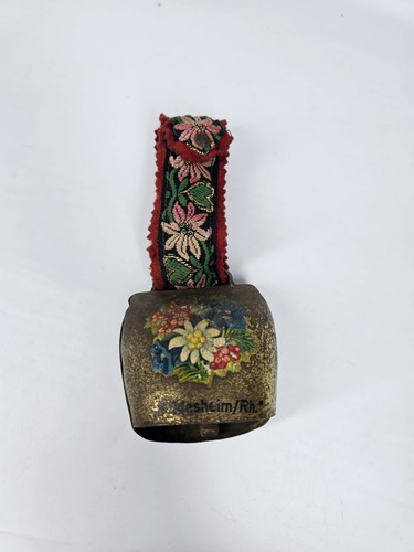 Vtg hand painted flower - hand, brass