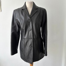 Lakeland Leather Black Real Leather Jacket Coat Buttery Soft  Lined Size 14 VGC