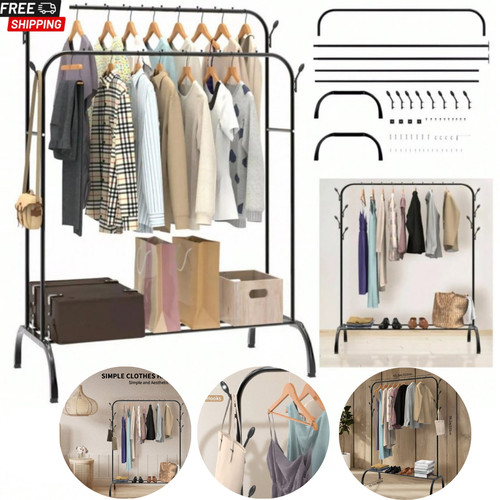 Heavy duty double clothes - heavy, rail