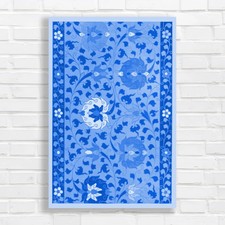 Elegant Floral Tapestry Blue