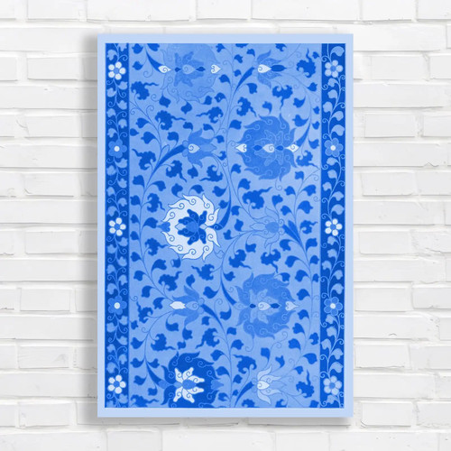 Elegant floral tapestry - floral, blue
