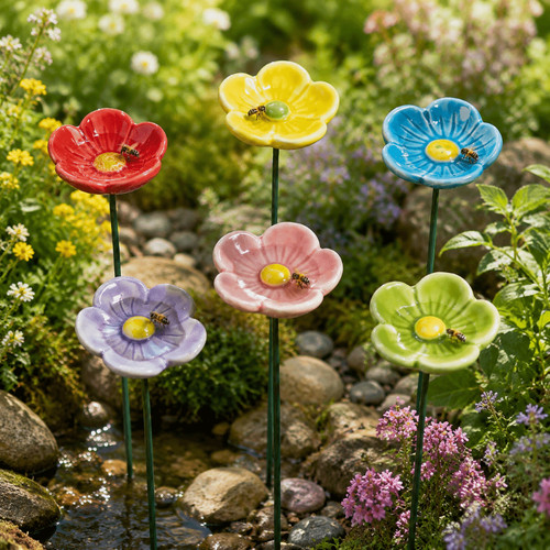 3pcs ceramic bee butterfly - 3pcs,