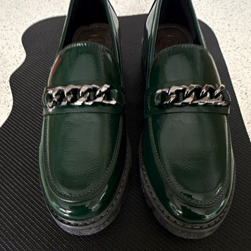 Ladies green patent leather - green,