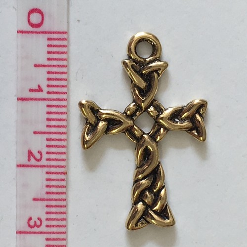Celtic cross pewter charm - celtic,