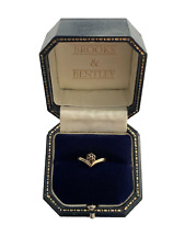 9ct Gold Sapphire Ring Sapphire Wishbone Ring 1981 Gold Vintage Ring - Size M