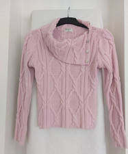 Vintage Beautiful Kaliko Flattering Pink Long Sleeved Cable Knit Jumper- Size 10